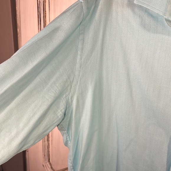 Michael Kors Slim Fit Stretch Light Aqua Long Sleeves Button-Up Shirt - Picture 5 of 8
